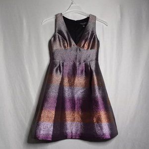 Laundry By Shelli Segall Dress Women's 2 Multi Color Metallic Formal Futuristic